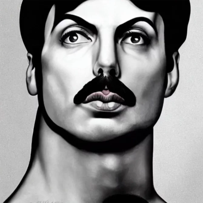 Freddie Mercury in the style of Michelangelo     5